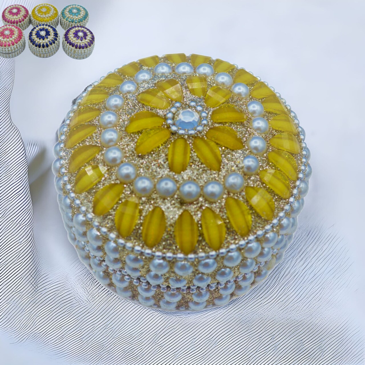 Pearl Jewelry Box For Women Jewelry Travel Case Indian Festival Favor Wedding Pooja Diwali Gift Jewelry Organizer For Mother’s Day Anniversary Housewarming